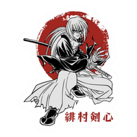 Rurouni Kenshin Anime Sticker 2 | Himura Kenshin Aesthetic Samurai Premium Sticker