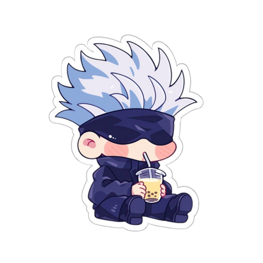 Satoru Gojo Chibi Drinking Jujutsu Kaisen Anime stickers
