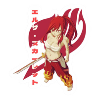Erza Scarlet Fairy Tail Sticker | Titania Armor Sticker