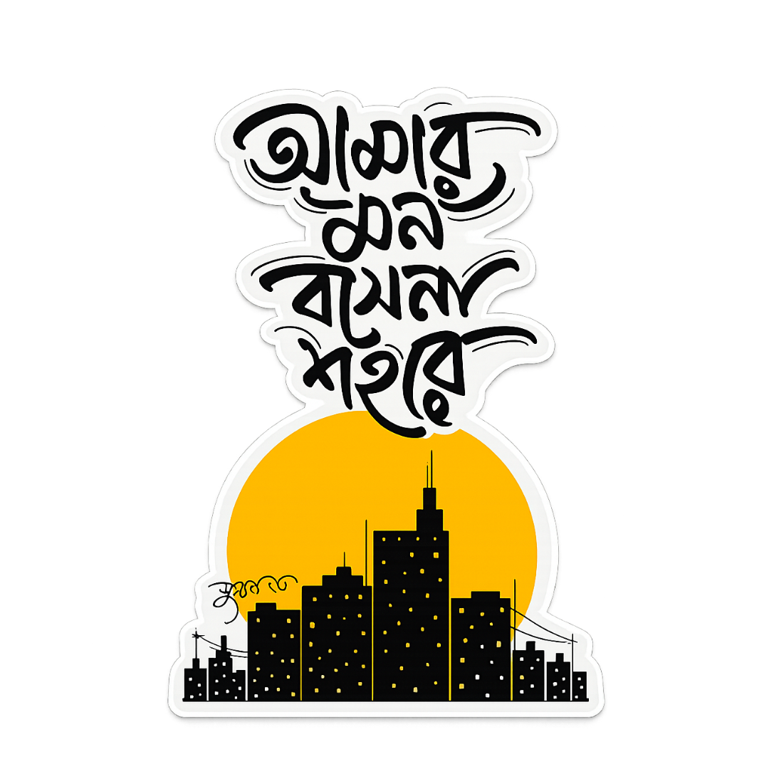 Amar Mon Boshe Na Sohore | Bangla Premium Stickers | StickerBD