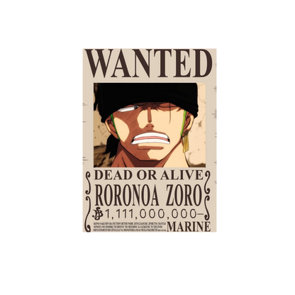 One Piece Wanted Posters 4-Frame Bundle | Luffy, Zoro, Sanji & Boa Hancock | StickerBD