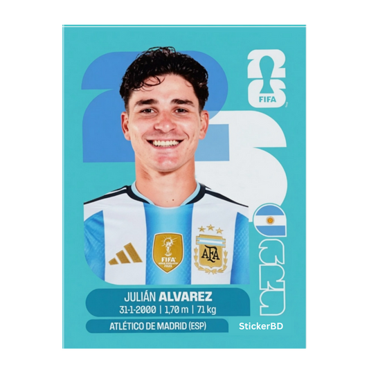 Julián Álvarez | Argentina Player Card Sticker | StickerBD
