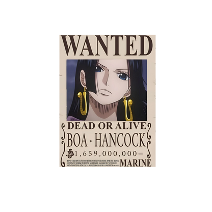 One Piece Wanted Posters 4-Frame Bundle | Luffy, Zoro, Sanji & Boa Hancock | StickerBD