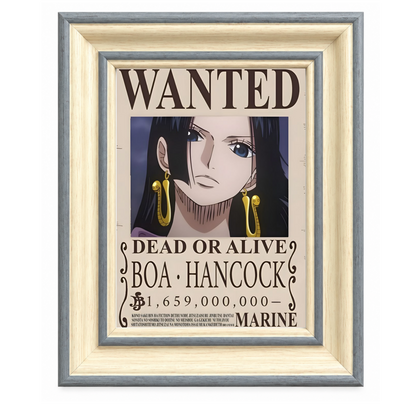One Piece Wanted Posters 4-Frame Bundle | Luffy, Zoro, Sanji & Boa Hancock | StickerBD
