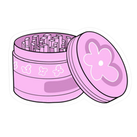 Pink Grinder Hemp Sticker | StickerBD