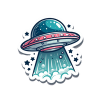 UFO 5 | Space Mystery Premium Sticker | UFO & Aliens