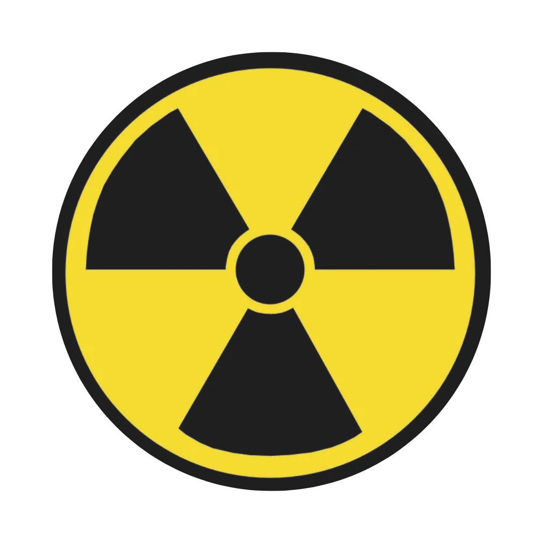 Radioactive Tinplate Badge
