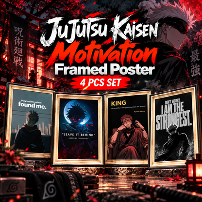 Jujutsu Kaisen Motivation 4-Frame Bundle | Gojo, Sukuna, Megumi & Yuji | StickerBD