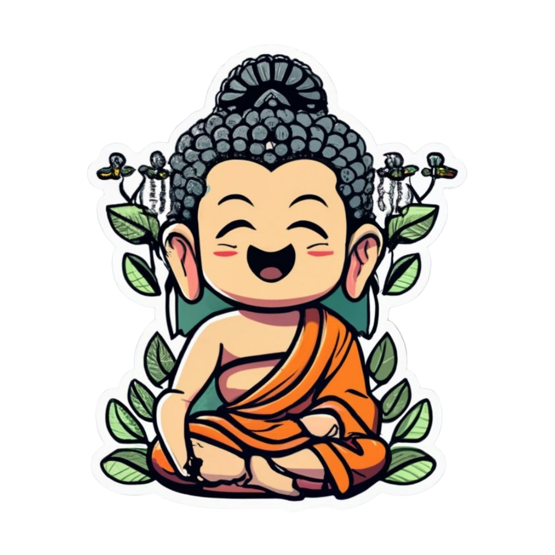 Happy Buddhist | Buddha, Dharma & Zen Designs Collection | StickerBD