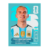 Franco Mastantuono | Argentina Player Card Sticker | StickerBD