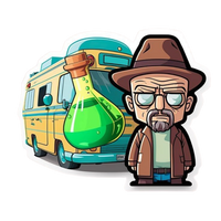 Heisenberg illustratation Heisenberg Sticker