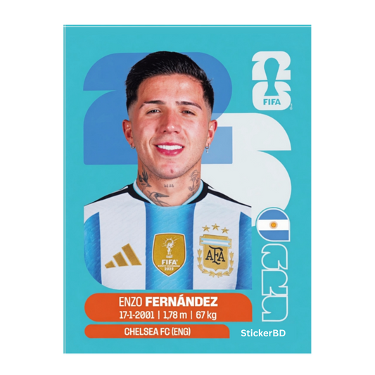 Enzo Fernández | Argentina Player Card Sticker | StickerBD