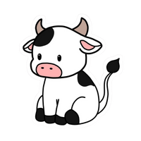Cow 8 | Cow Premium Sticker | Animal Stickers