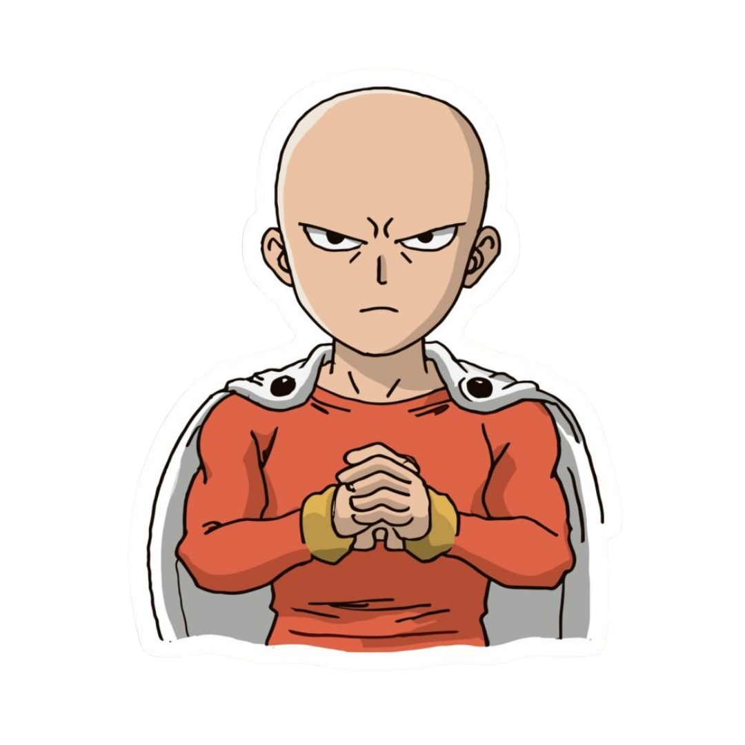 Saitama angry One Punch Man Anime Sticker