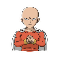 Saitama angry One Punch Man Anime Sticker