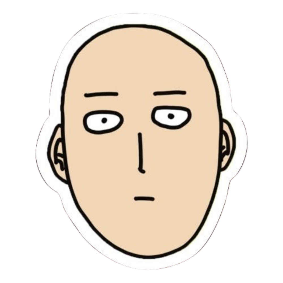 Saitama Face One Punch Man Anime Sticker