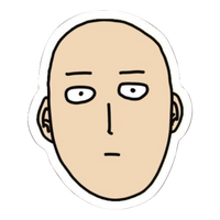 Saitama Face One Punch Man Anime Sticker
