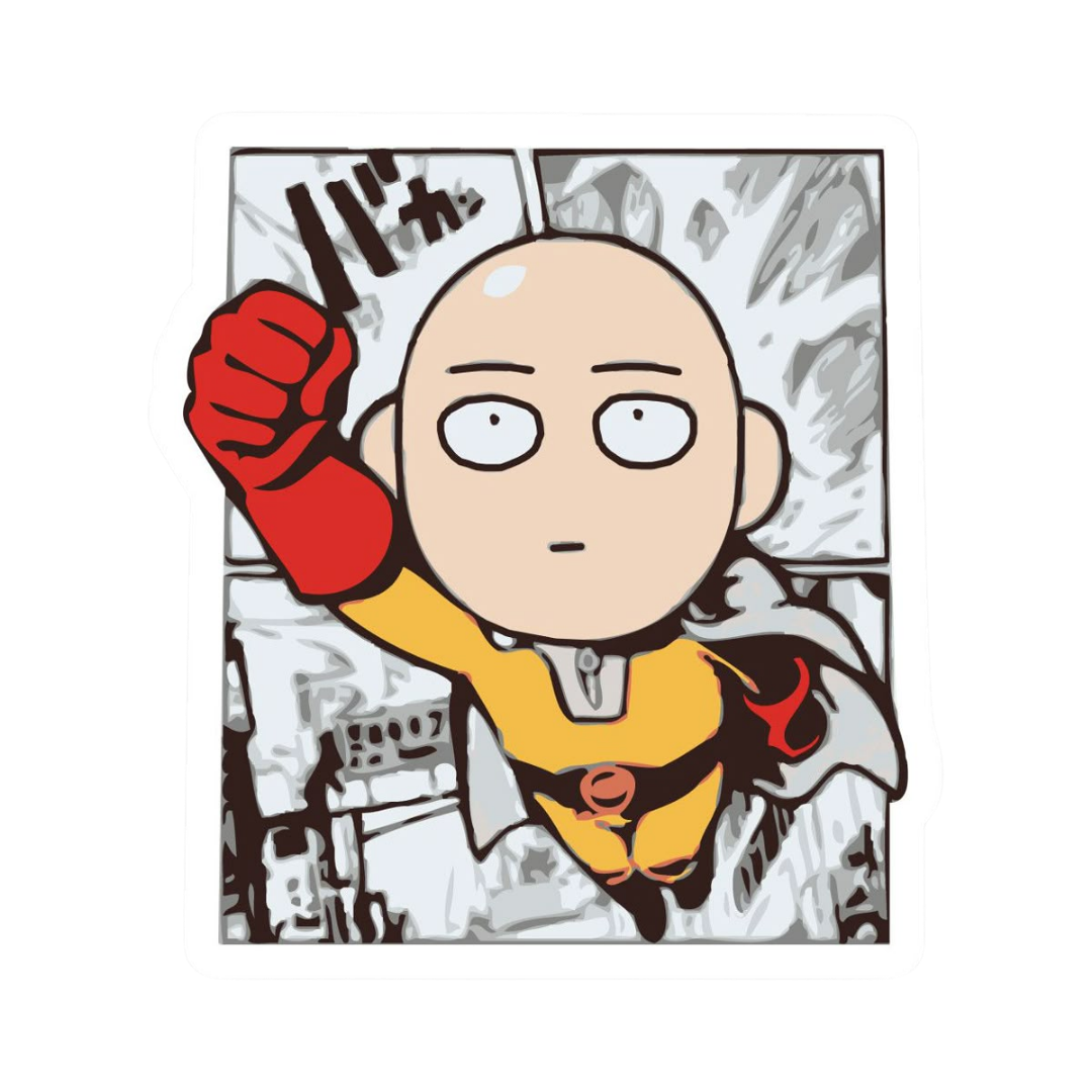 Saitama Fly One Punch Man Anime Sticker