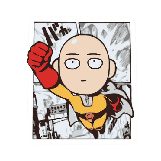 Saitama Fly One Punch Man Anime Sticker