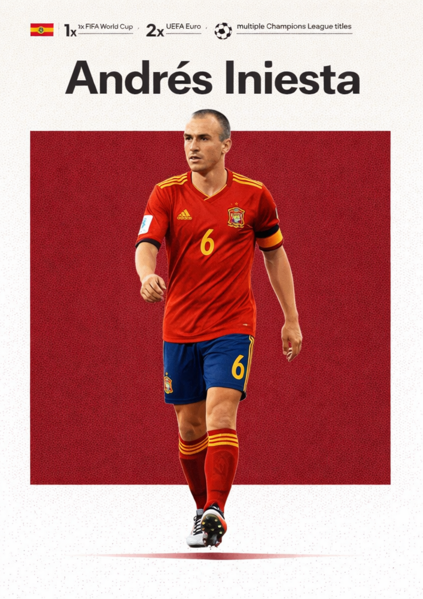 Andrés Iniesta | Mini Poster Sticker
