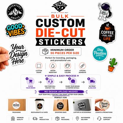 Bulk Custom Die-Cut Stickers in Bangladesh | StickerBD