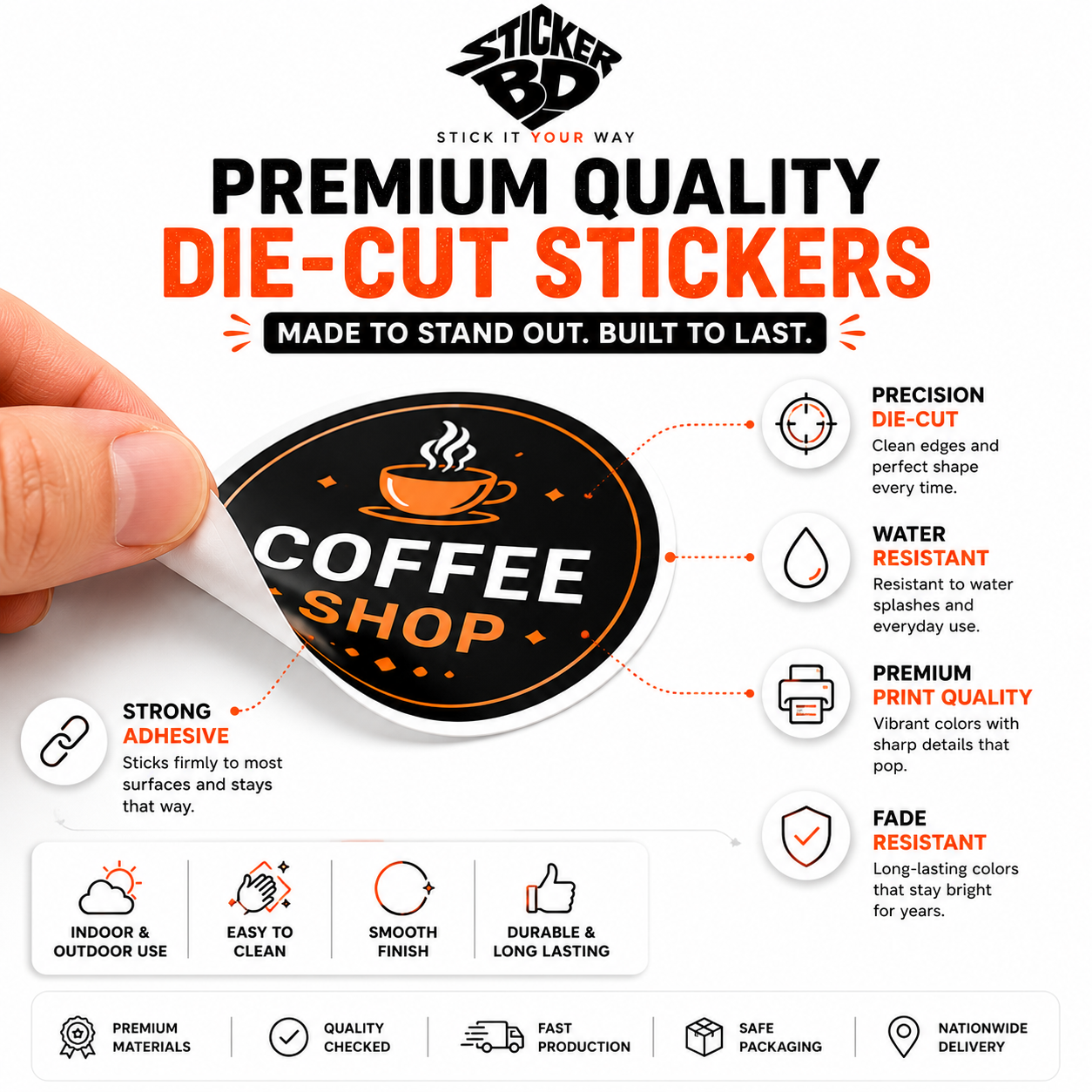 Bulk Custom Die-Cut Stickers in Bangladesh | StickerBD