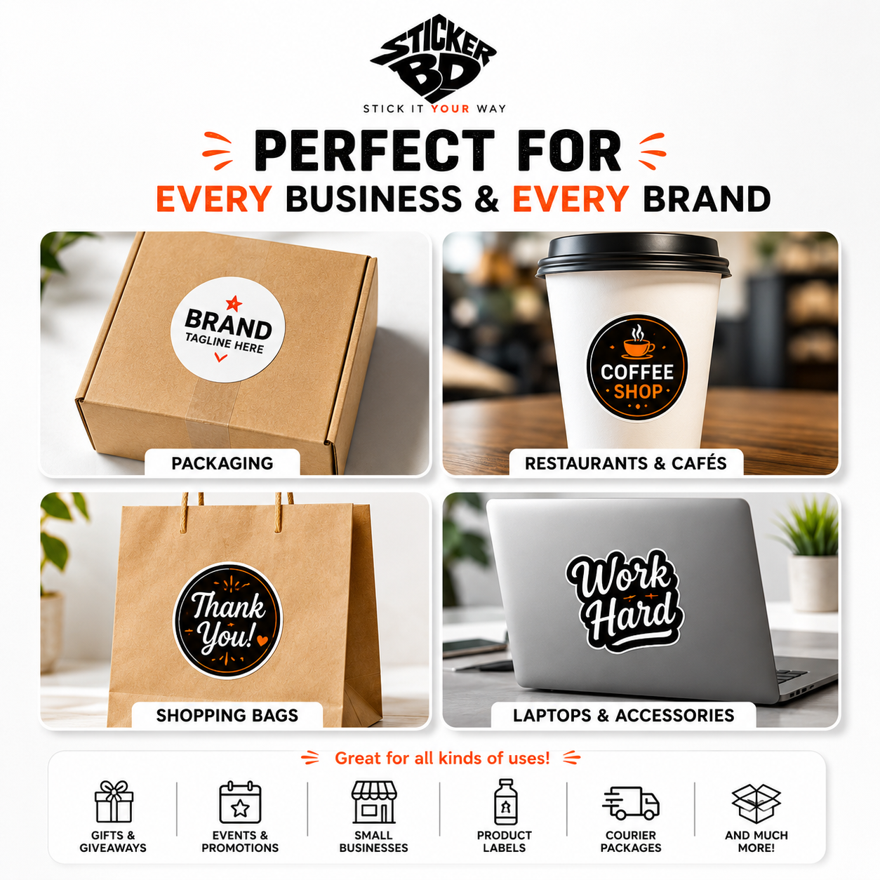 Bulk Custom Die-Cut Stickers in Bangladesh | StickerBD