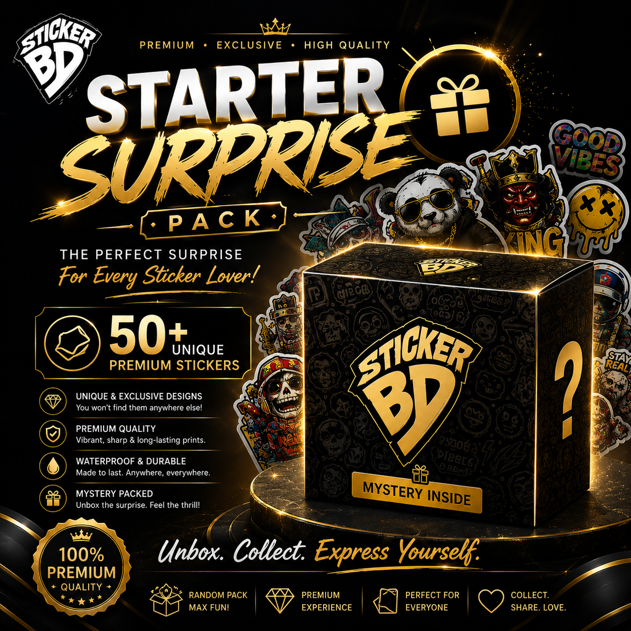 Starter Surprise Pack – 50+ Premium Mystery Stickers