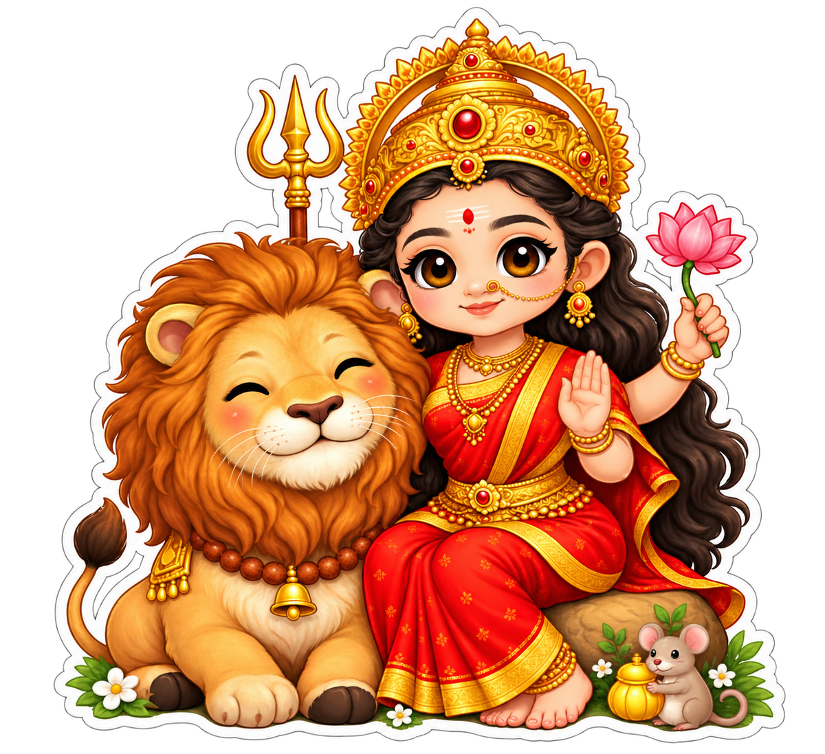 Ma Durga 3 | Om, Gods, Mantras & Spritual Symbols | StickerBD