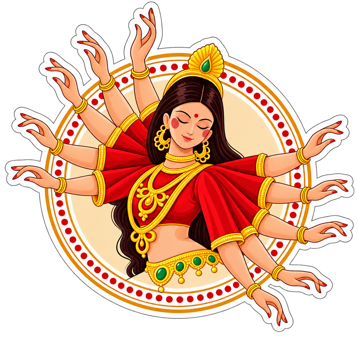 Ma Durga 10 | Om, Gods, Mantras & Spritual Symbols | StickerBD