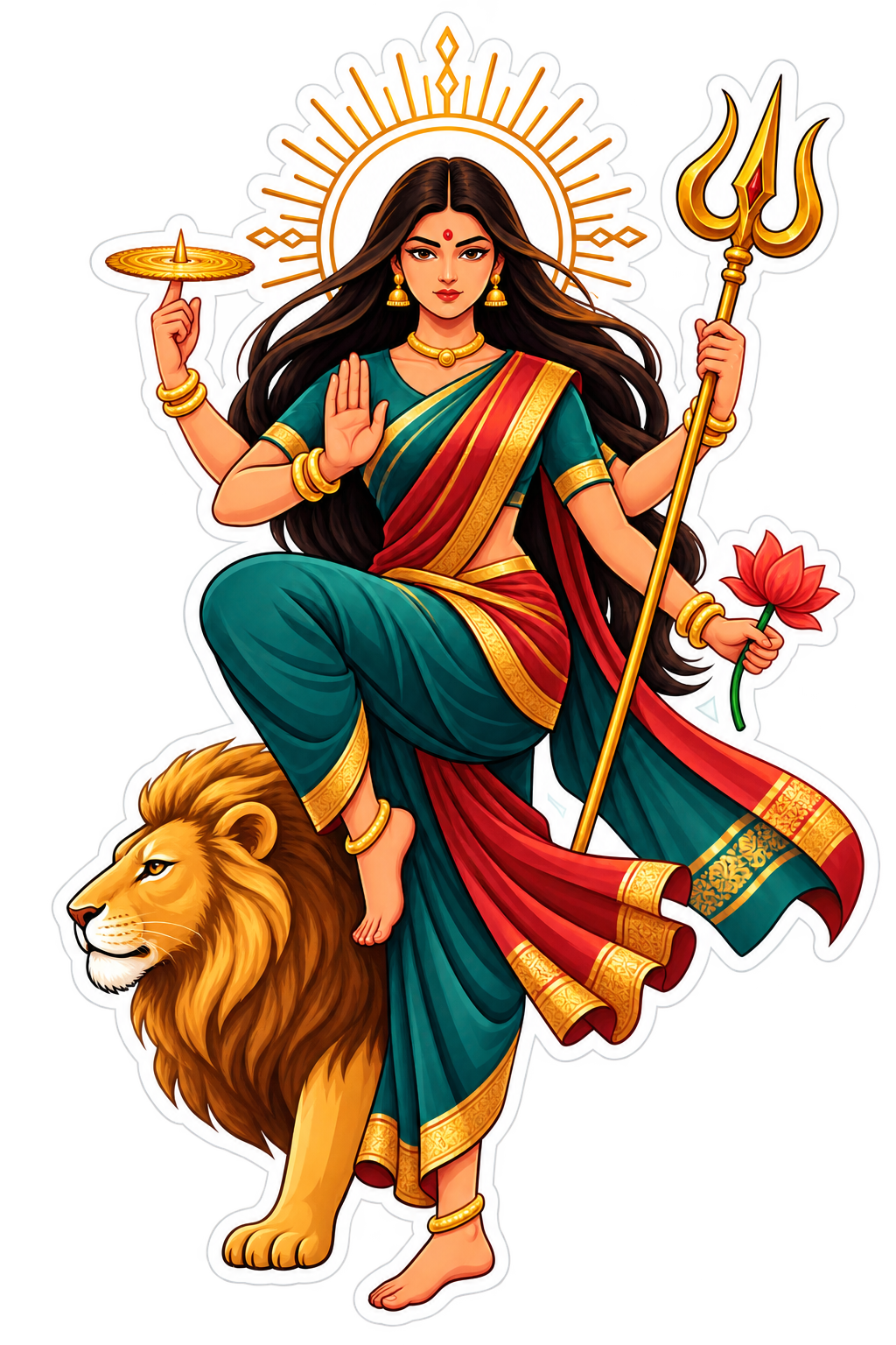 Ma Durga 16 | Om, Gods, Mantras & Spritual Symbols | StickerBD