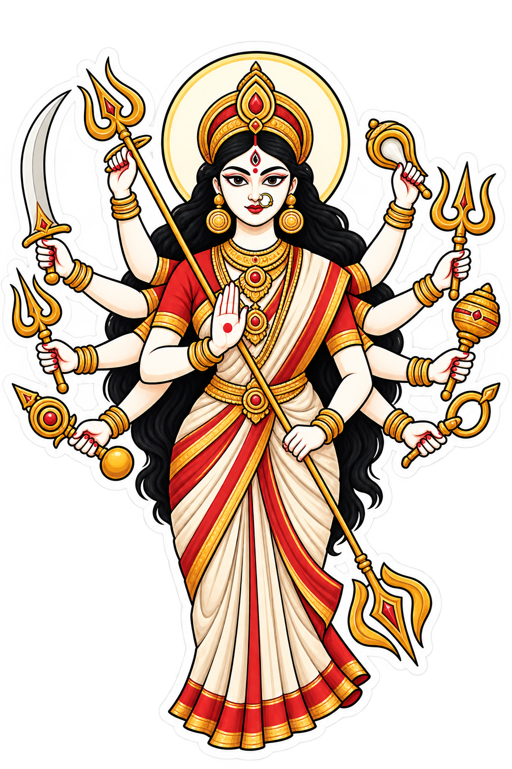 Durga Ma 17 | Om, Gods, Mantras & Spritual Symbols | StickerBD