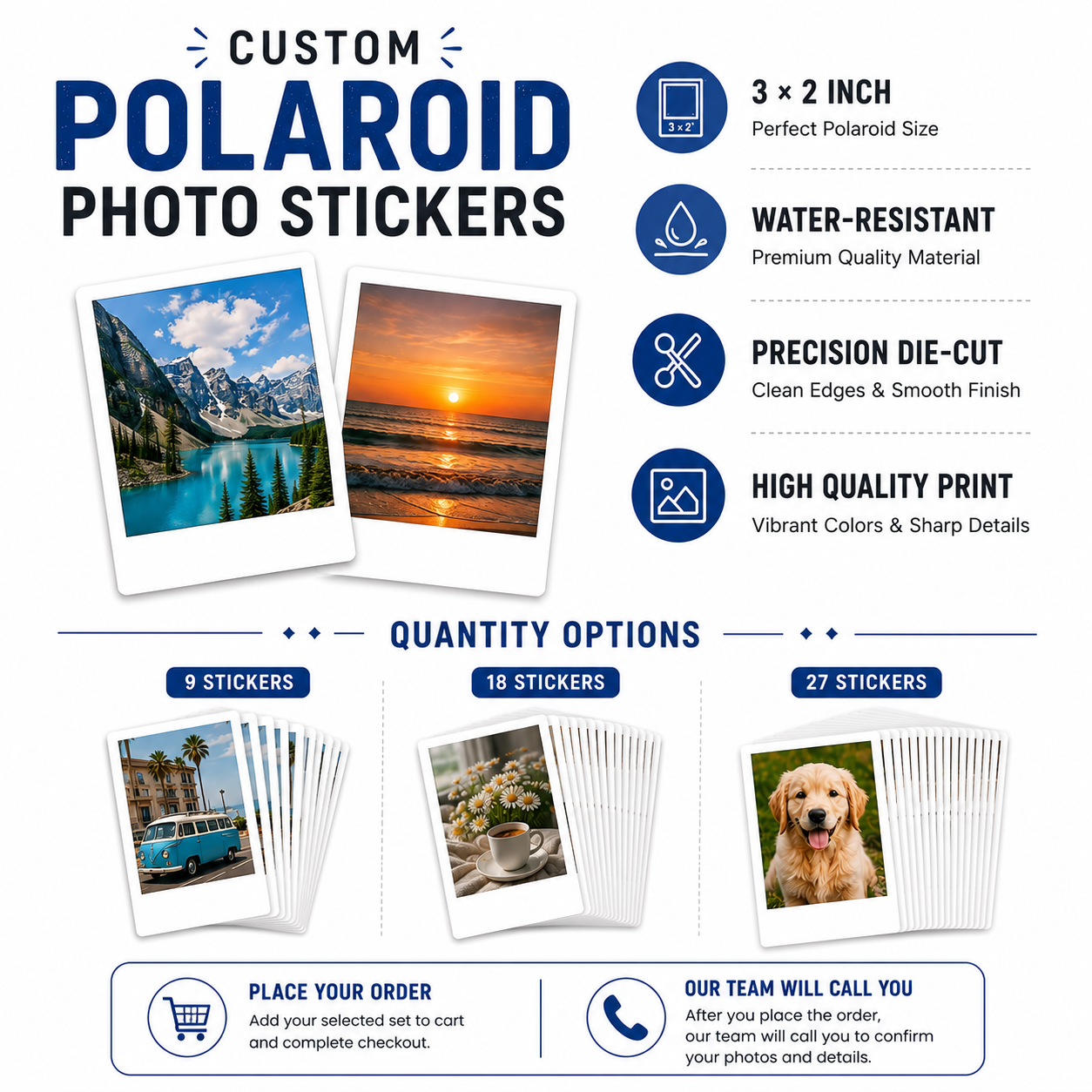 Polaroid Photo Sticker Prints | Custom Picture Prints | StickerBD