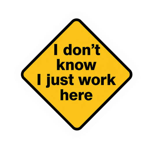 I just work here work stickers