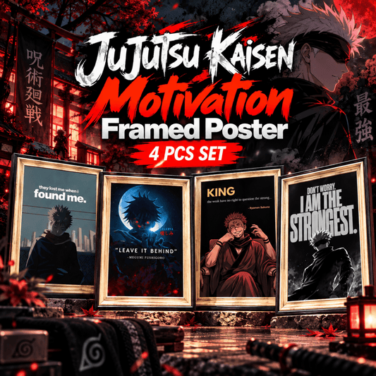 Jujutsu Kaisen Motivation 4-Frame Bundle | Gojo, Sukuna, Megumi & Yuji | StickerBD - StickerBD
