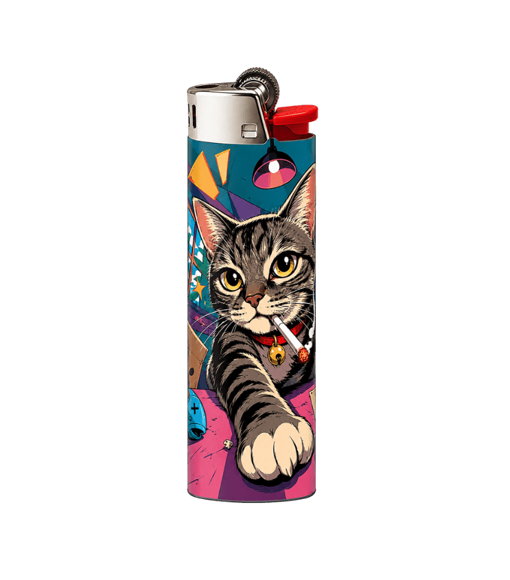 smoking cat Lighter | StickerBD - StickerBD