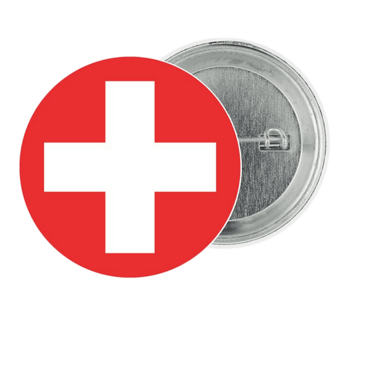 Switzerland Fan Tinplate Badge - StickerBD